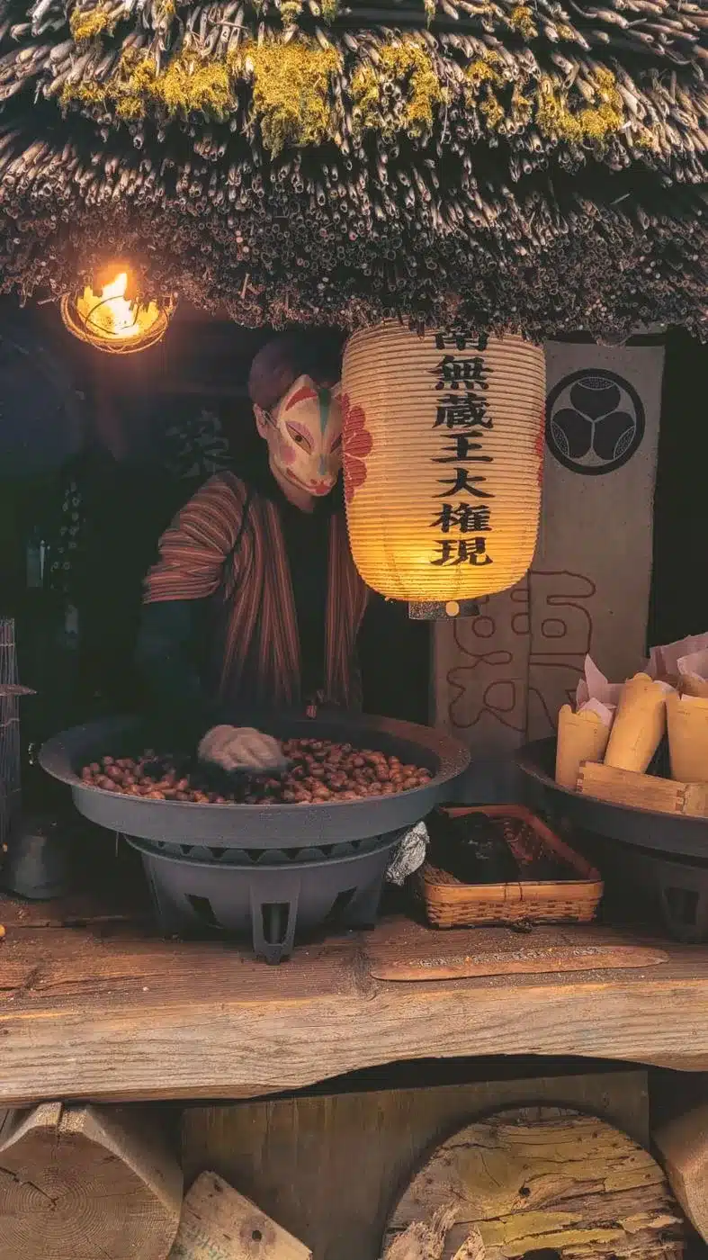 Marrons et renard, souvenirs du Japon